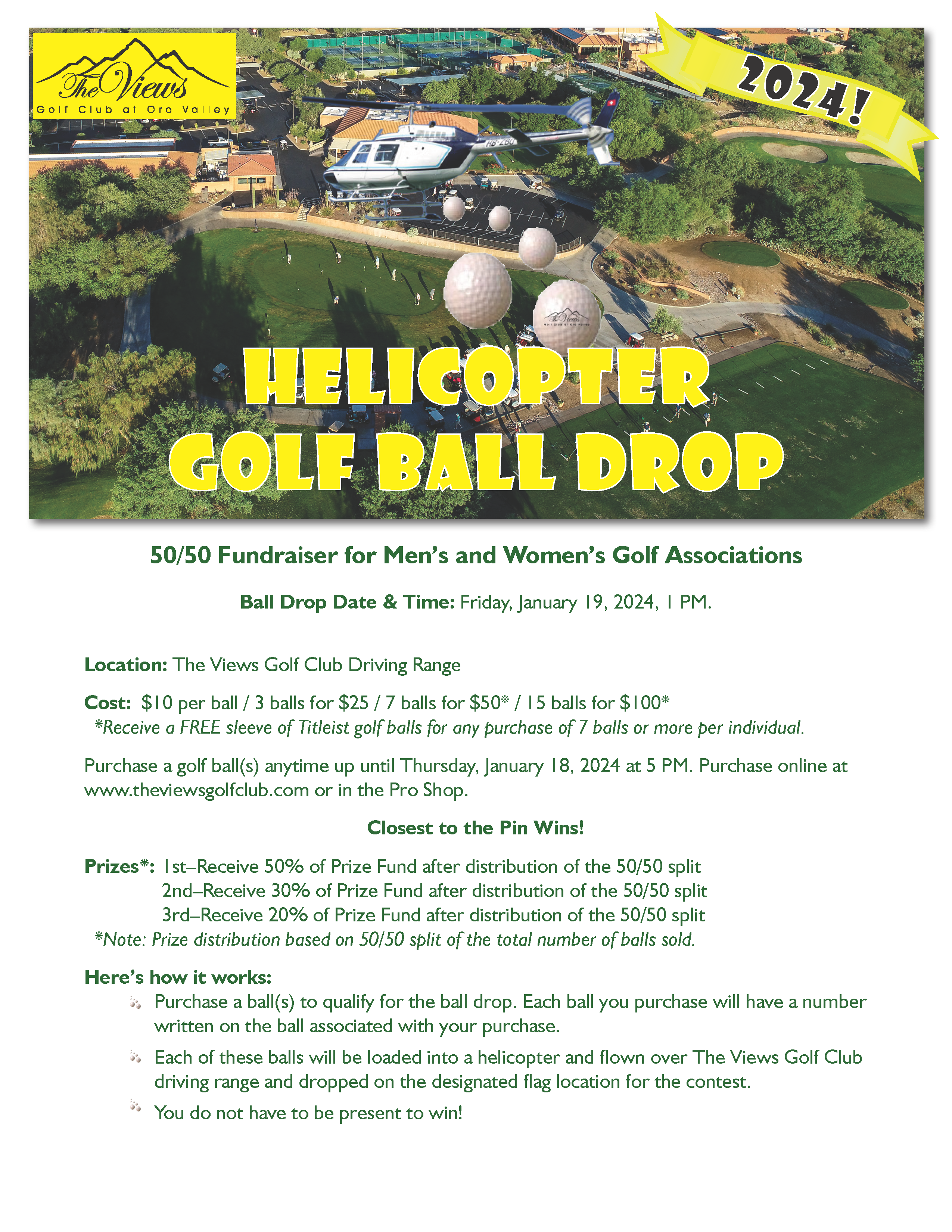Helicopter Ball Drop flyer 2024
